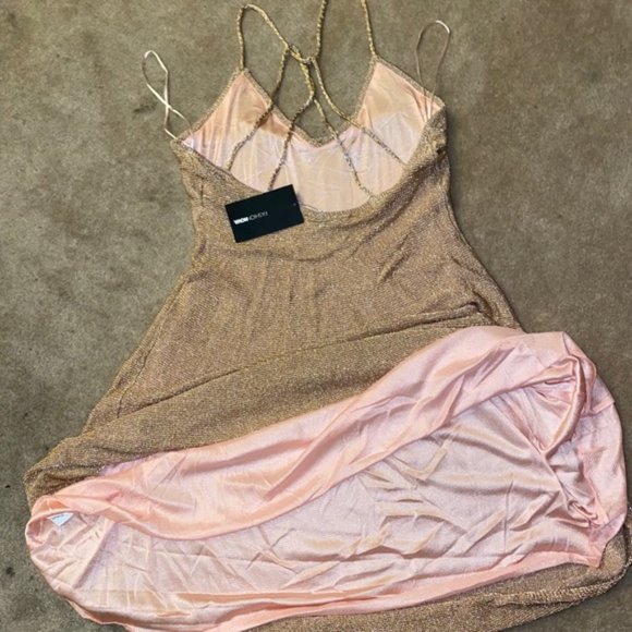 Rose Gold Sparkly Knit Dress - Picture 5 of 6